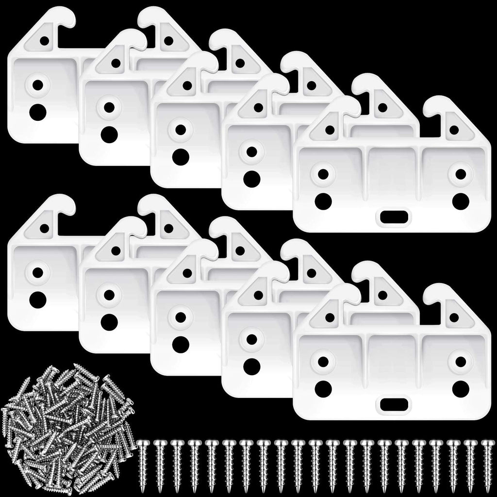 20 Pieces Drawer Track Guides Plastic Drawer Guides Drawer Slides Replacement Furniture Parts with Screws for Dressers, Hutches, Night Stand Drawer Systems White（2.28*1.65inch）