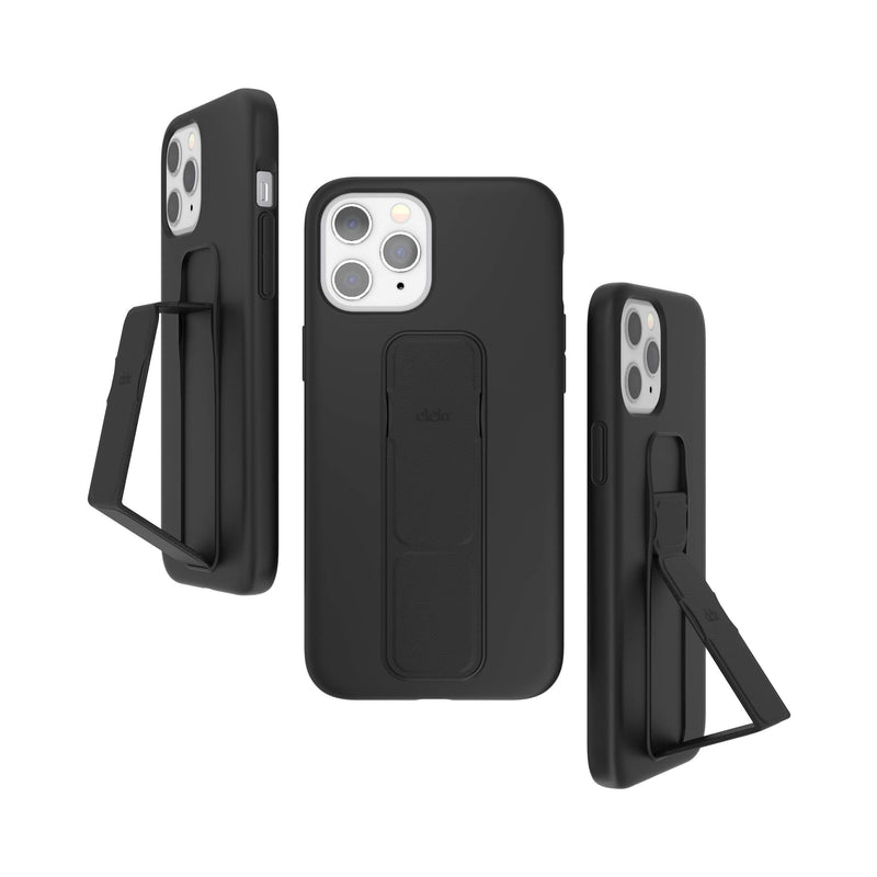 CLCKR Compatible with iPhone 12 Pro Max Case with Kickstand, Phone Grip and Expanding Stand, Cell Phone Cover with Grip Holder, Minimal Black