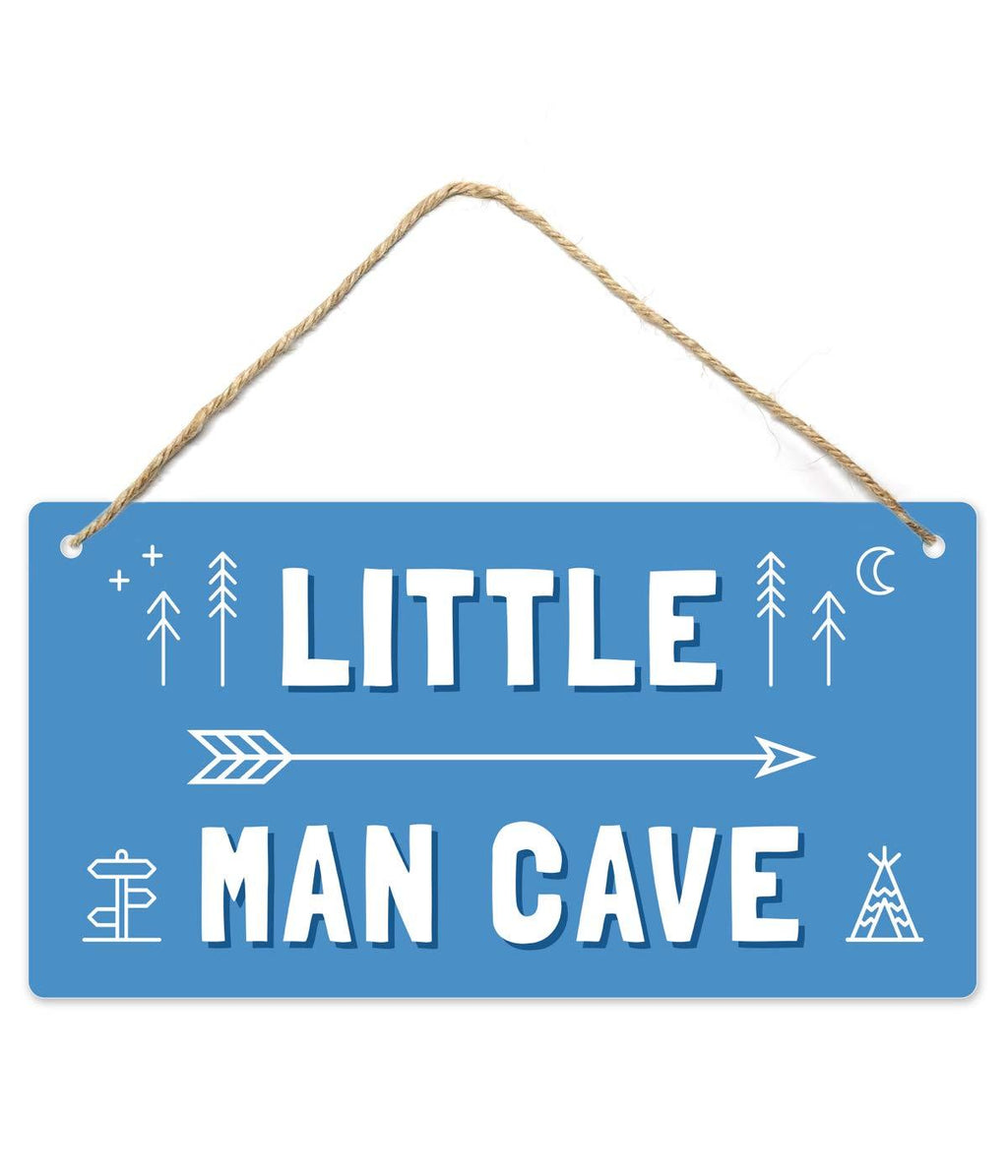 Little Man Cave, Toddler Boy Room Decor, 12″x6″ PVC Plastic Decoration Hanging Sign, High Precision Printing, Water proof, Kids Room Signs For Door, Boy Decor For Bedroom, Boys Only Sign For Room Boys