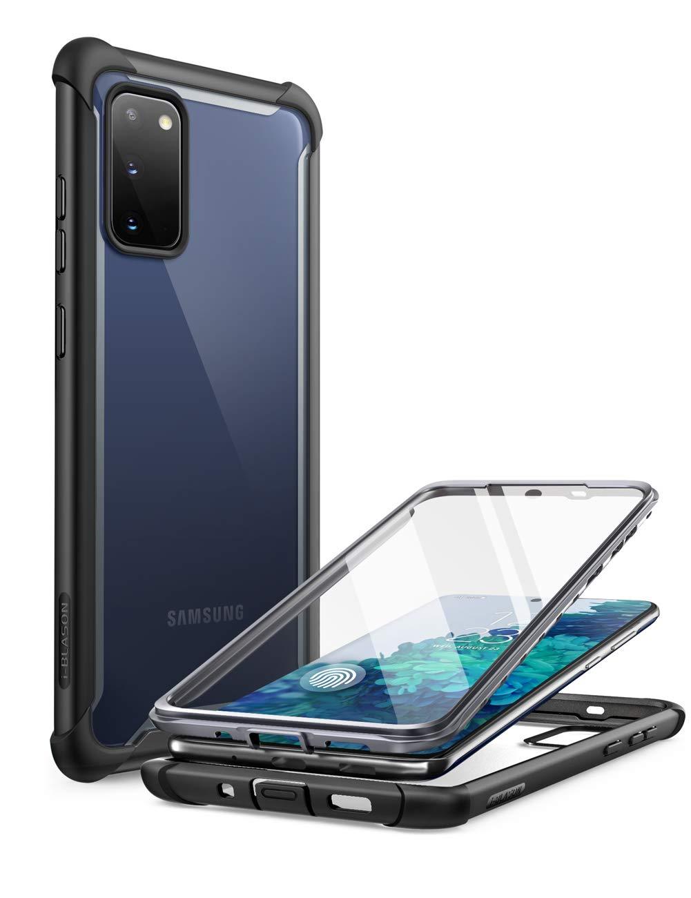 i-Blason Ares Series Designed for Samsung Galaxy S20 FE 5G Case (2020 Release), Dual Layer Rugged Clear Bumper Case with Built-in Screen Protector (Black) Black