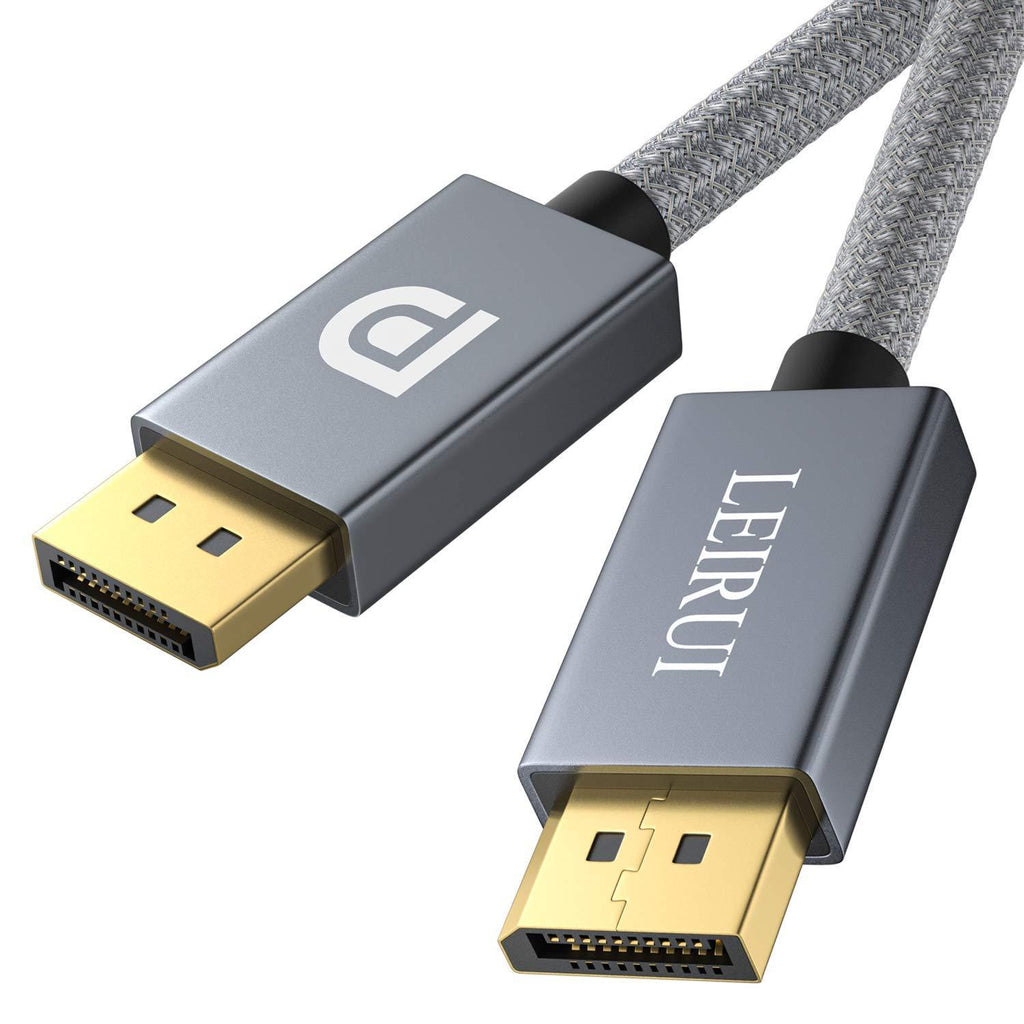 LEIRUI DisplayPort Cable 16.4 Feet, Ultra HD 8K DP to DP Cable Nylon Braided (8K@60Hz, 4K@144Hz), HBR3, 32.4Gbps, HDP, HDCP 2.2, Compatible with Gaming Monitor Cable, Laptop PC TV, etc