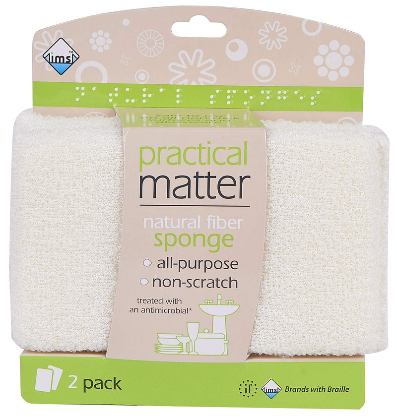 Practical Matter Organic Cotton Fiber All-Purpose Kitchen Sponge (Pack of 6) 6 Count (Pack of 1)