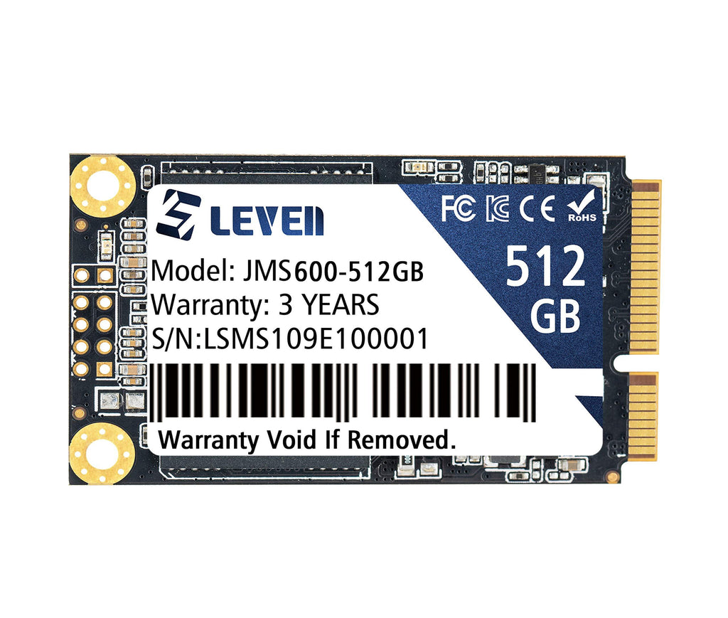 LEVEN mSATA SSD 512GB 3D NAND TLC SATA III 6 Gb/s, mSATA (30x50.9mm) Internal Solid State Drive - Compatible with Desktop PC Laptop - (JMS600-512GB)