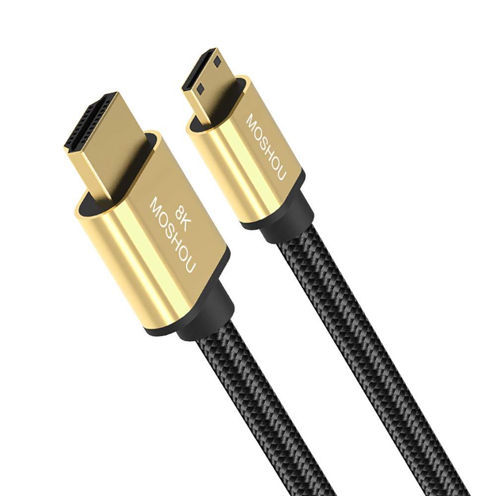 8K Mini HDMI to HDMI Cble SIKAI Ultra High Speed HDMI 2.1 Cable Support 8K@60Hz, 4K@120Hz, 48Gbps, eARC, HDR10, HDCP2.2 Compatible with Camera, Camcorder, Laptop, Raspberry Pi Zero W (4.5 Feet) 4.5 Feet