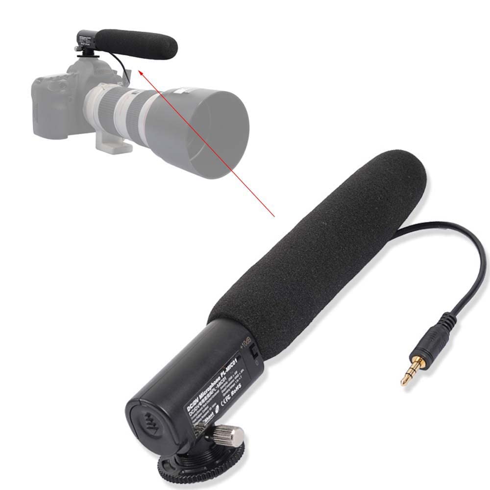 iShoot DC/DV Dedicated Microphone Mono MIC with 3.5mm Audio Plug Compatible with Canon Nikon Digital Camera & Video Camcorder with 3.5mm Mic Jack, ±30 ° Tilt Angle Adjustable