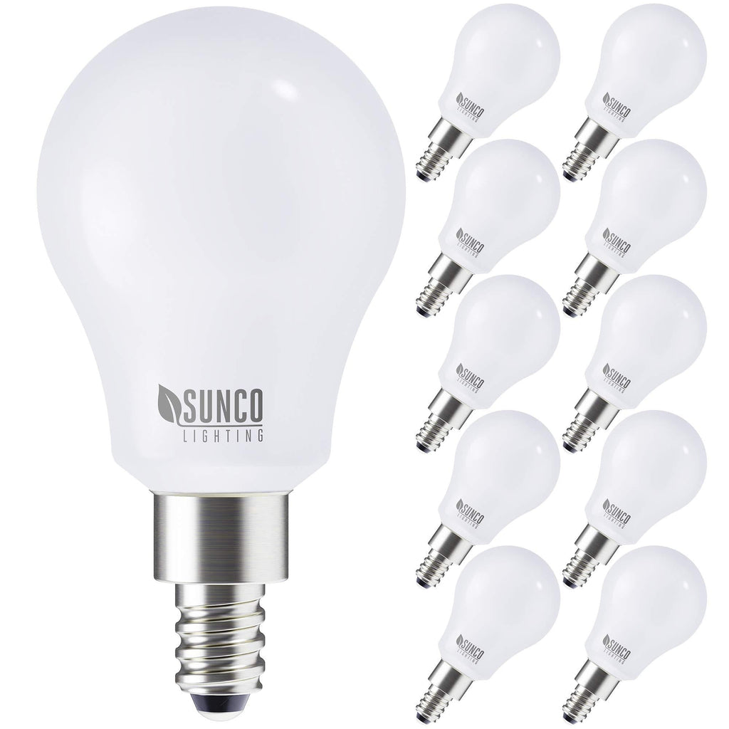 Sunco Lighting 10 Pack A15 LED Candelabra Bulb, 5W=40W, 4000K Cool White, Dimmable, Waterproof, 450 LM, E12 Base, Indoor/Outdoor Light - UL