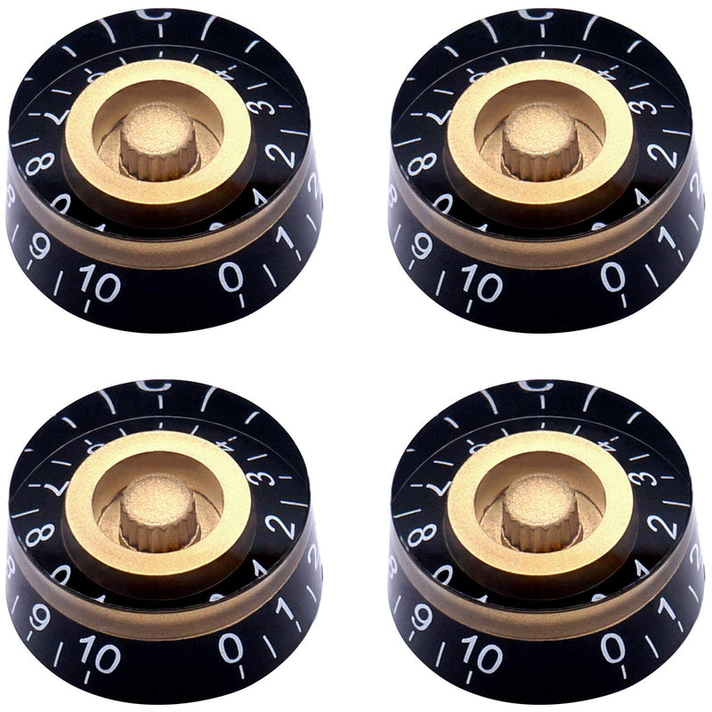 Taiss 4Pcs Amber Top Hat Knobs Electric Guitar Bass Speed Volume Tone Control Knobs Fits 6mm/0.24" Rotary Shaft Musical Instruments and Radios Parts Replacement KNOB-S32