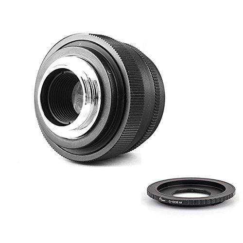 Pixco APS-C Television CCTV 50mm F1.8 Lens for C Mount Camera + 16mm C Mount Adapter for Canon EOS M Digital M10 M3 M2 M1 Cameras