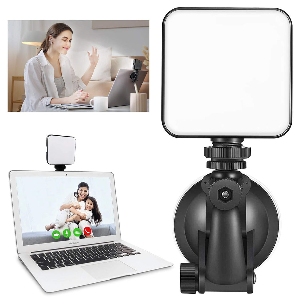 Video Conference Lighting Kit,Webcam Light and Zoom Lighting for Computer with Suction Clip,Buit-in 2000mAh Battery Laptop Light for Video conferencing/YouTube/Live Streaming black