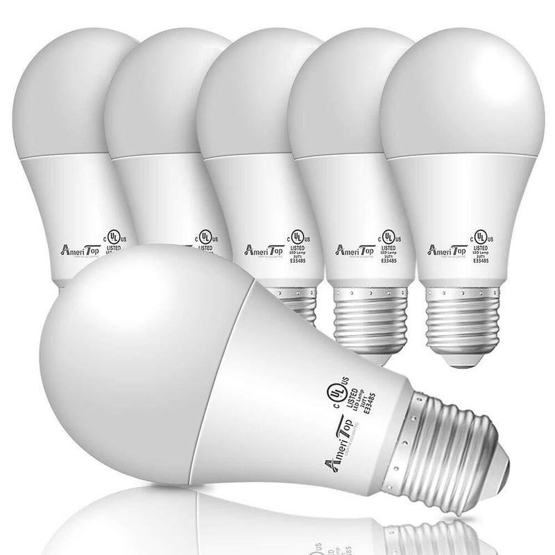 A19 LED Light Bulbs- 6 Pack, AmeriTop Efficient 14W(100W Equivalent) 1600 Lumens General Lighting Bulbs, UL Listed, Non-Dimmable, E26 Standard Base (2700K Soft White) 2700K Soft White