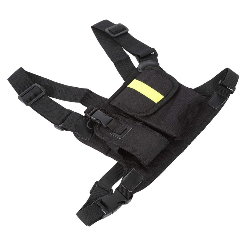 Socobeta Chest Harness Front Pack Adjustable Bright Yellow Nylon Holster Vest Chest Rig for Walkietalkie