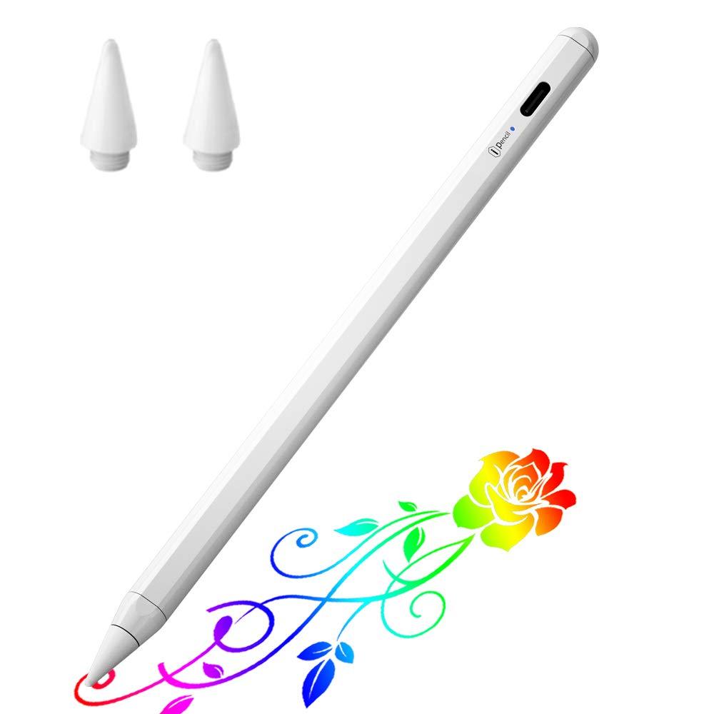 Active Stylus Pen for iPad with Palm Rejection, iPad Pencil with Extra Tip Compatible with Apple iPad 8th/7th/6th Gen, iPad Pro 11 & 12.9 inch,iPad Air 4th/3rd Gen,iPad Mini 5th Gen 2018-2020 - White
