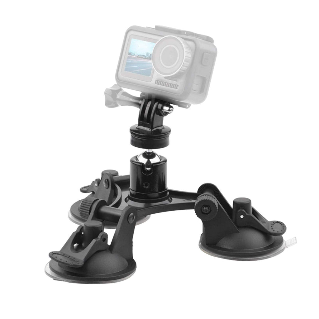 Car Suction Cup Mount for OSMO Action/for Gopro 9, Heavy Duty Triple Suction Cup, Strong Suction, with 360 Rotation Ball Head for Most Action Cameras