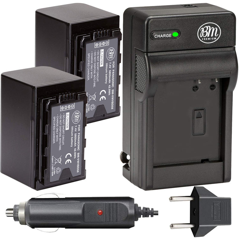[AUSTRALIA] - BM Premium 2 VW-VBD58 Batteries and Charger for Panasonic AG-VBR59, BGH1, HC-X1, HC-X1500, HC-X2000, AG-CX10, AG-CX350, AG-UX180, AG-AC30, AG-UX90, AG-DVX200, HC-MDH3E, AJ-PX270, AJ-PX230 Camcorders 