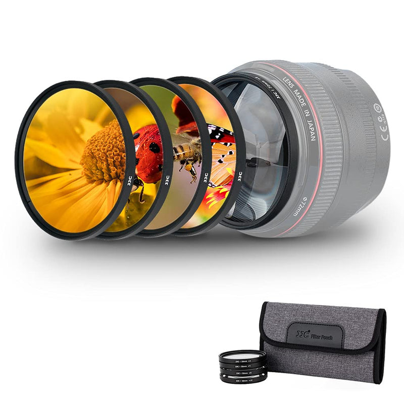 58mm Macro Close-Up Filter Set (+2 +4 +8 +10) Macro Filter Accessory with Lens Filter Pouch for Canon Rebel T8i, T7i, T6i, T7, T6,EOS 90D, 80D, 77D with Canon EF-S 18-55mm f/3.5-5.6 is STM Lens 58mm