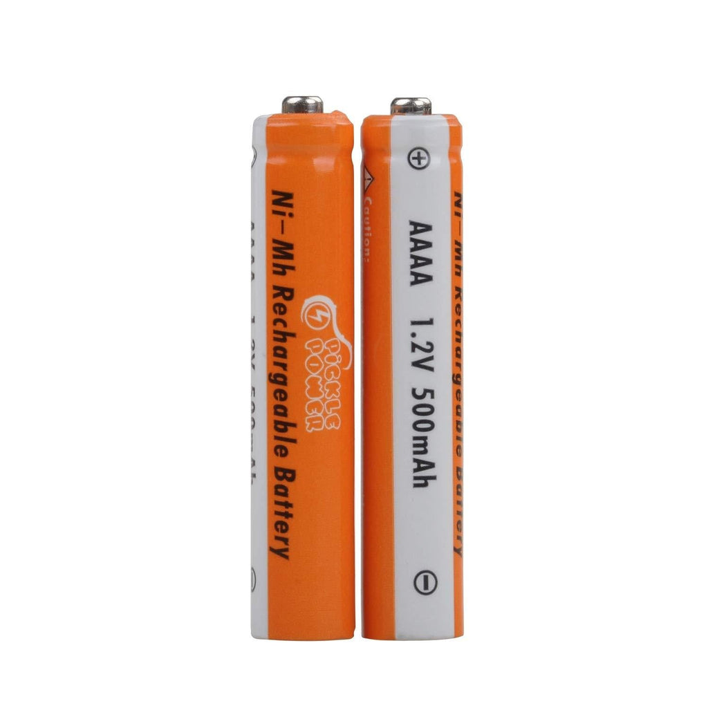 Pickle Power AAAA Batteries,2pcs 500mAh Low Self Discharged Ni-MH Rechargeable AAAA Batteries for Surface Pen,Calculator, MP3 Player, Electric Toys