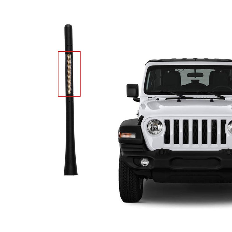 ZHPTAM 7 inches Durable Short Rubber Car Radio Antenna Mast Compatible with Jeep Wrangler TJ JK JKU JL Gladiator Sport Sahara Rubicon 1996-2021, 2005-2014 Grand Cherokee, 2007-2017 Patriot