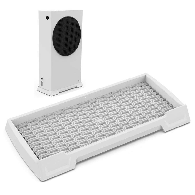 Vertical Stand for Xbox Series S Console, Xbox Series S Stand with Built-in Cooling Vents and Non-Slip Feet (White) White