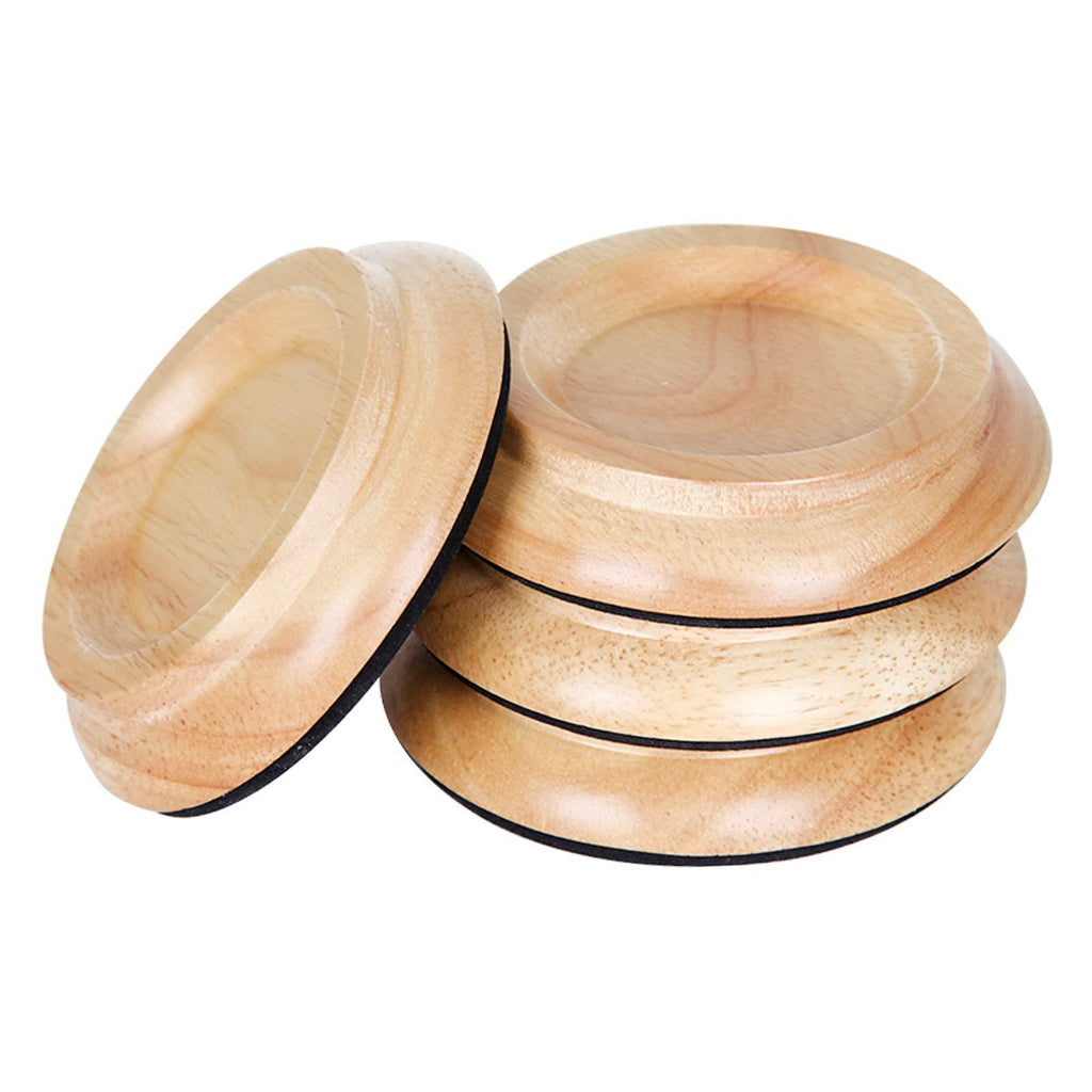 Upright Piano Caster Cups, Hardwood Floor Protector Solid Wood Casters Cups Grand Piano Caster Cups Pads for Piano Non-Slip and Anti-Noise (4 pcs).