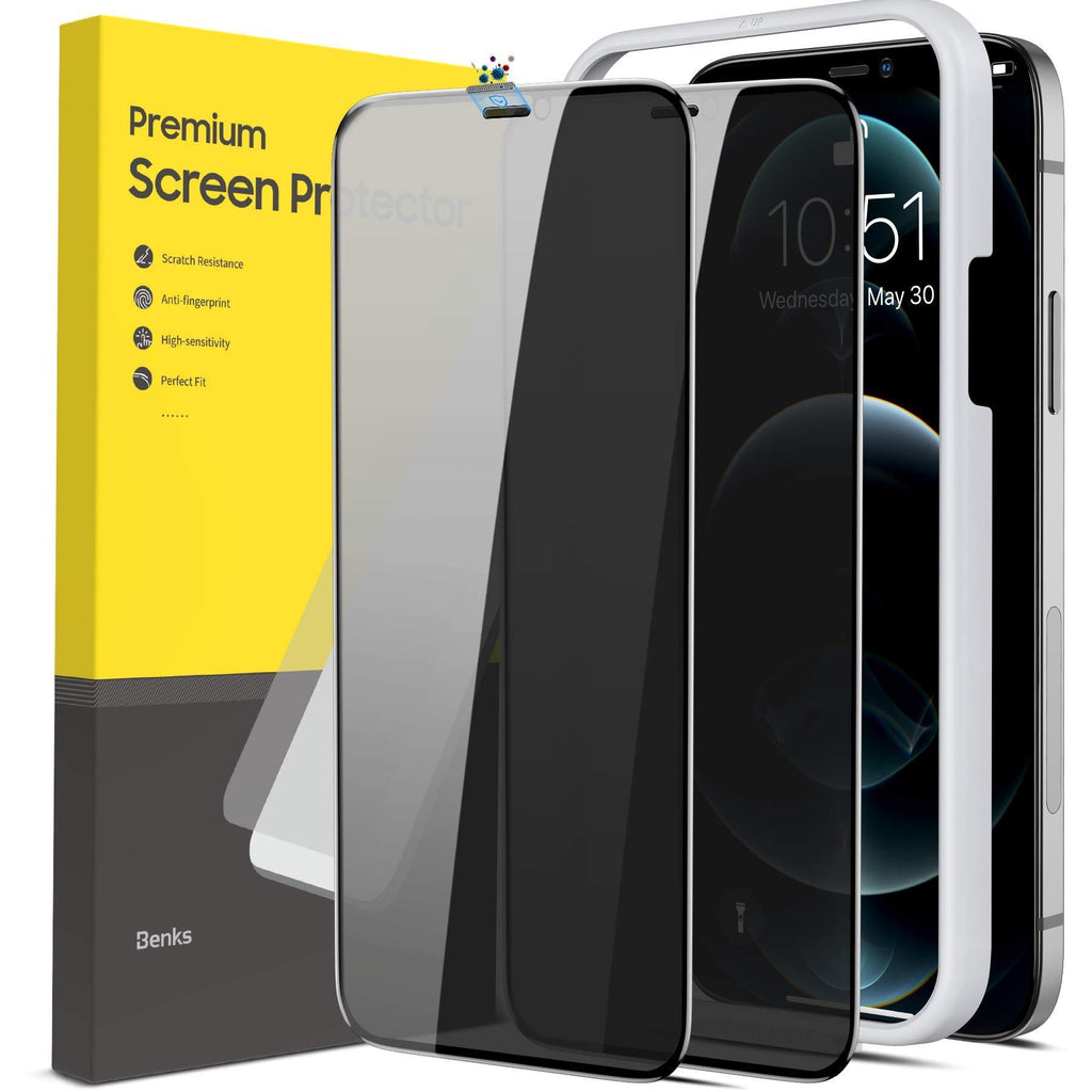 BENKS [2 Pack] Compatible with iPhone 12 Pro Max Screen Protector Privacy, Anti-Spy Tempered Glass Film Case Friendly Anti Scratch Full Coverage Protective Film for iPhone 12 Pro Max, 6.7 Inch For iPhone 12 Pro Max,6.7 Inch