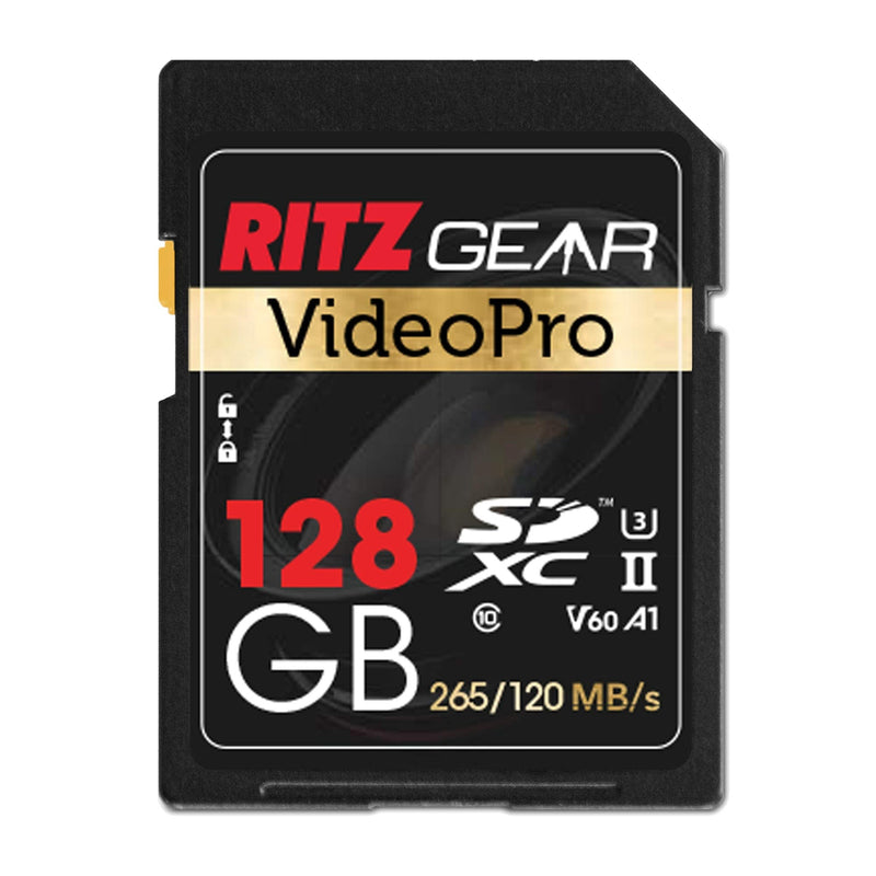 UHS-II SD Card 128GB SDXC Memory Card U3 V60 A1, Extreme Performance Professional Sd-Card (R 265mb/s 120mb/s W) for Advanced DSLR, Well-Suited for Video, Including 4K,8K, 3D, Full HD Video 1 Pack Standard Packaging