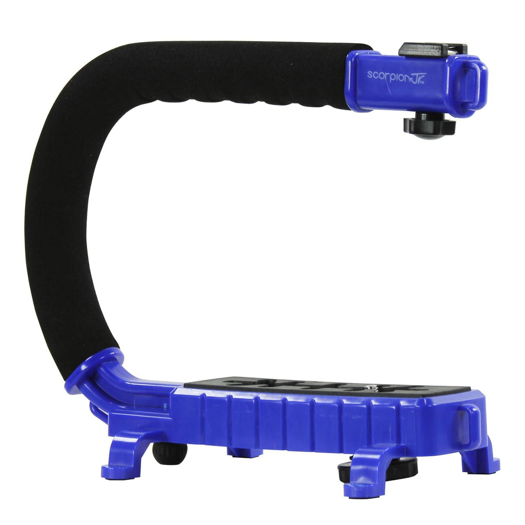 Cam Caddie Scorpion Jr Lite Camera Stabilizer - Stabilizing Steadicam Handle with Cold Shoe Mount for Camcorders and Smartphones - Blue