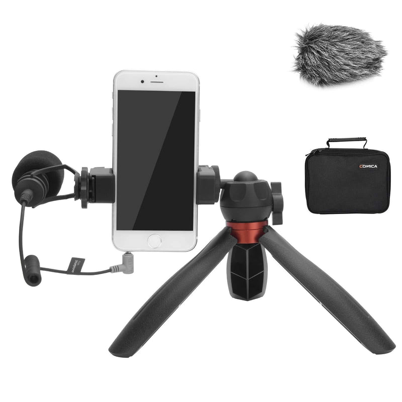 Smartphone Video Microphone Kit,Comica CVM-VM10-K2 PRO Vertical Horizontal Video Recording Accessories for iPhone 7 8 X XS MAX 11 Pro Samsung Galaxy LG Huawei Android Cellphone etc.