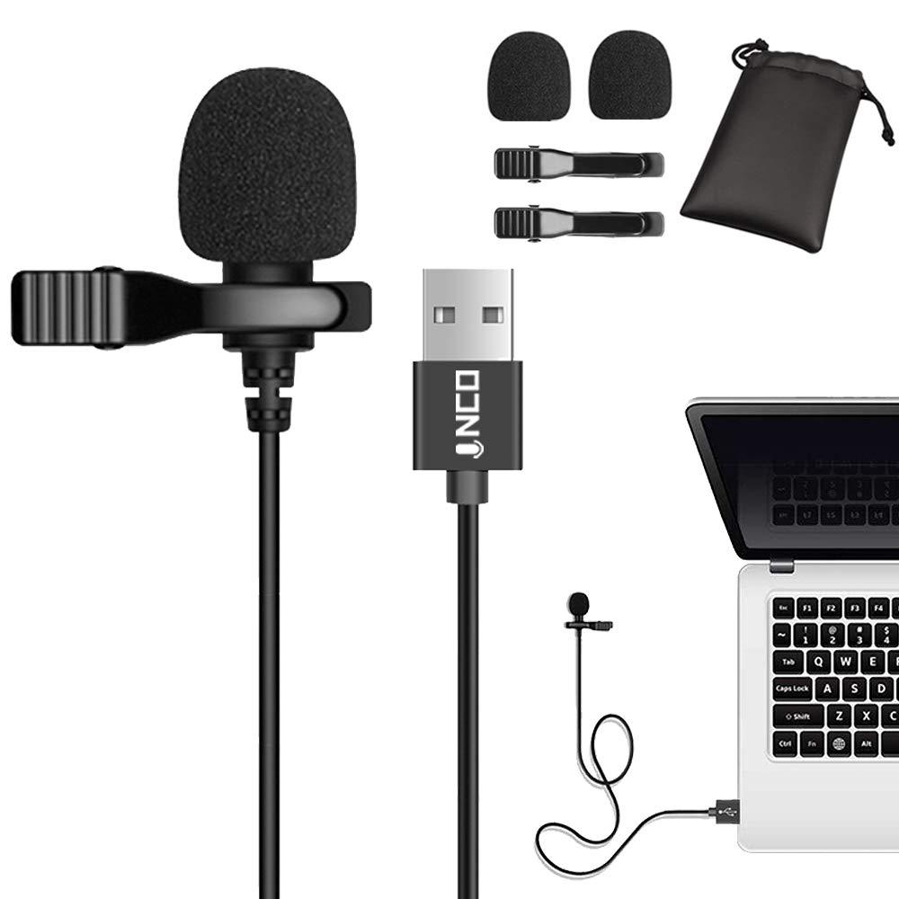 USB Lavalier Lapel Mini Microphone External Mic for Laptop, Desktop PC Computer, Mac, Cameras, Camcorder, Condenser Lav Mic for YouTube, Vlogging, Podcast, Remote Work (4.9ft) for USB - 4.9 ft/59 inch