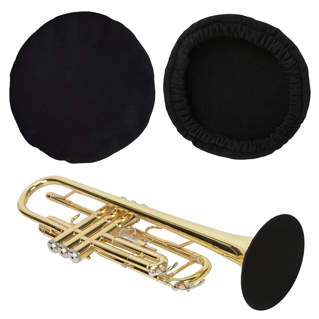 Instrument Bell Covers, Alto Saxophone Music Cove, 2pcs Reusable and Washable Black Band Instrument Covers for Clarinet, Alto/Tenor Sax, Bass Clarinet 4.8-5.3 inches