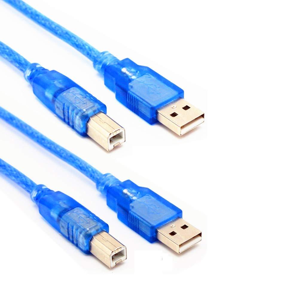 Printer Cable 5Ft + 1.5Ft, 2.0 Printer Scanner Cable Cord USB Type A Male to B Male High Speed for HP, Canon, Lexmark,Dell, Xerox, Samsung etc (1.5Ft&5Ft) 1.5Ft&5Ft