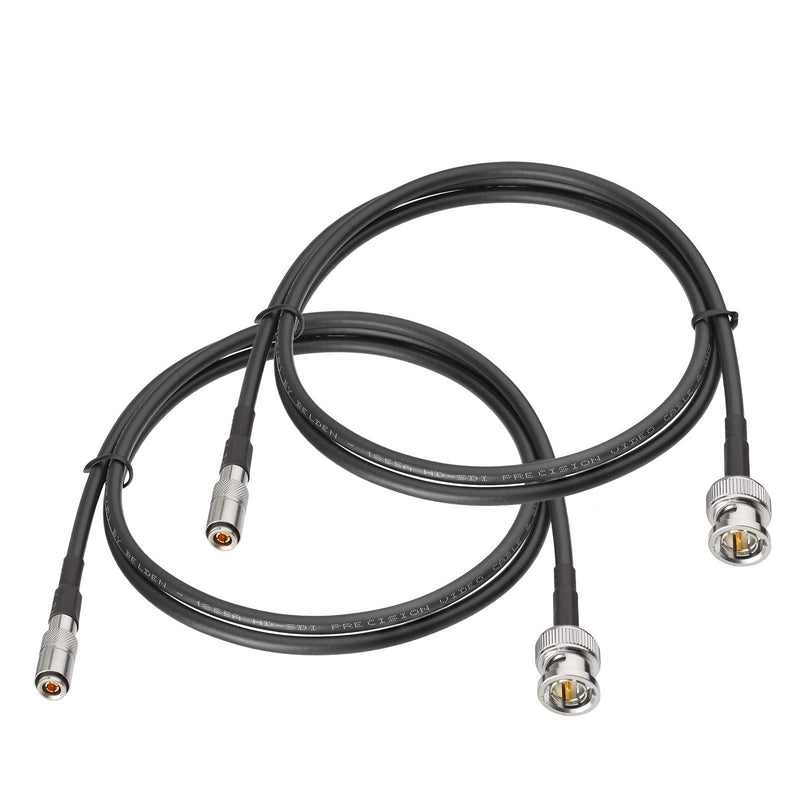 SUPERBAT HD SDI Cable 75 ohm BNC Cable DIN 1.0/2.3 to BNC Male 6G Coax Cable (Belden 1855A) 3ft 1m for Blackmagic BMCC/BMPCC Video Assist 4K Transmissions HyperDeck Kameras 2-Pack 2pcs 3ft cable