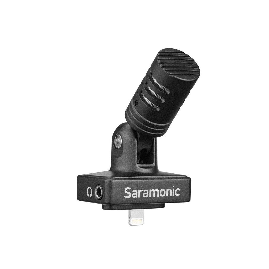 Saramonic SmartMic DI Stereo Microphone for iOS Devices Mobile Phone with 3.5mm Headphone Jack, Foam & Furry Windscreens