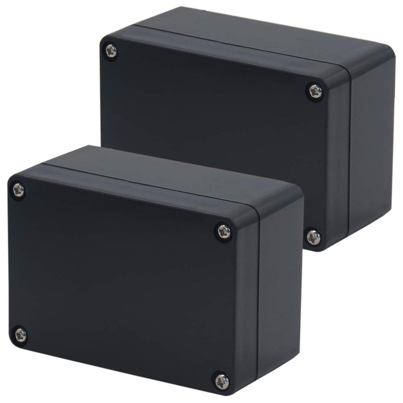Otdorpatio 2 Pack Project Box ABS Plastic Black Electrical Boxes IP65 Waterproof DIY Electronic Junction Box Power Enclosure 3.94x2.68x1.97 inch(100 x 68 x50 mm) 3.94"x2.68"x1.97"(2Pcs)