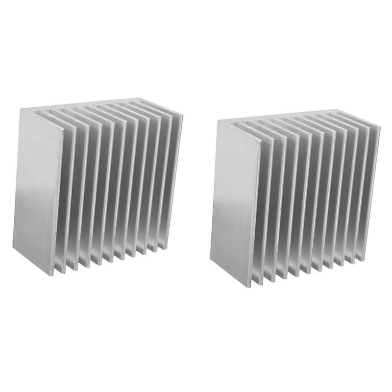 BfyBest 2 Pcs Aluminum Chipset Heatsink Radiator Heat Sink Cooling Fin Silver for CPU LED Power Active Component 40 x 40 x 20mm