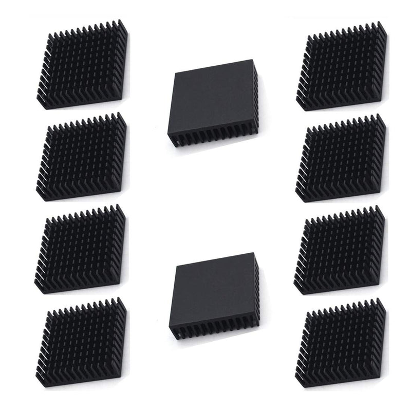 bnafes Aluminum Heatsink Chipset Heat Radiator Cooling Fin Heatsink 40mm x 40mm x 11mm Black10pcs