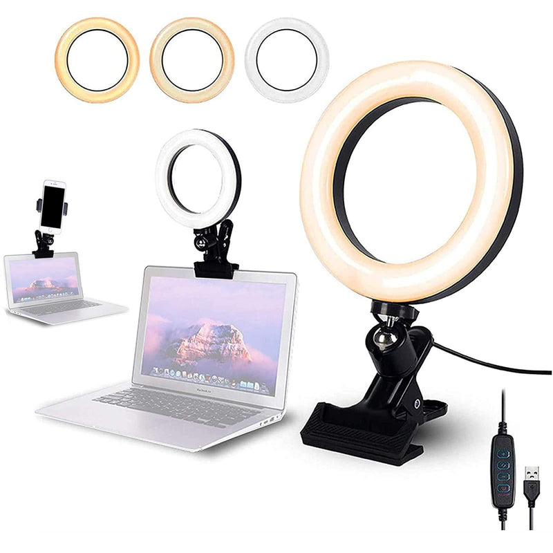 Luling Arts Ring Light,6" Selfie Ring Light with Stand and Phone Holder,Zoom LED Camera Rings,TIK Tok Selfie Ring Lighting,Video Conferencing Light for Computer,Makeup,Reading,YouTube,Broadcast
