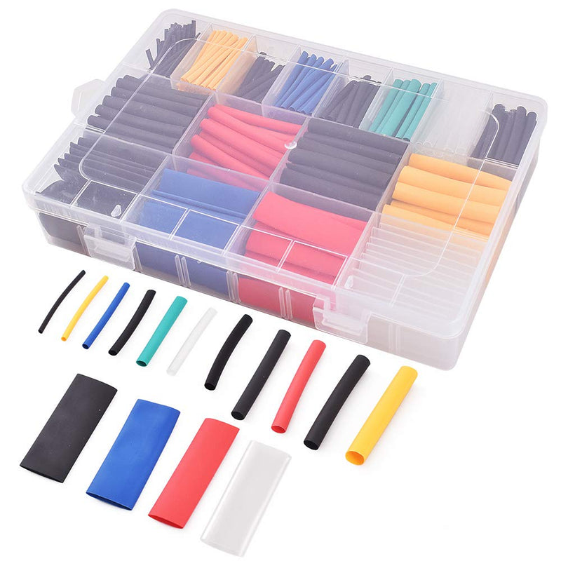 Cozihom 2:1 Heat Shrink Tube 580 PCS, Multi-Colors 11 Sizes Tubing Set Combo Assorted Sleeving Wrap Cable Wire Kit, Electric Insulation Tube Kit