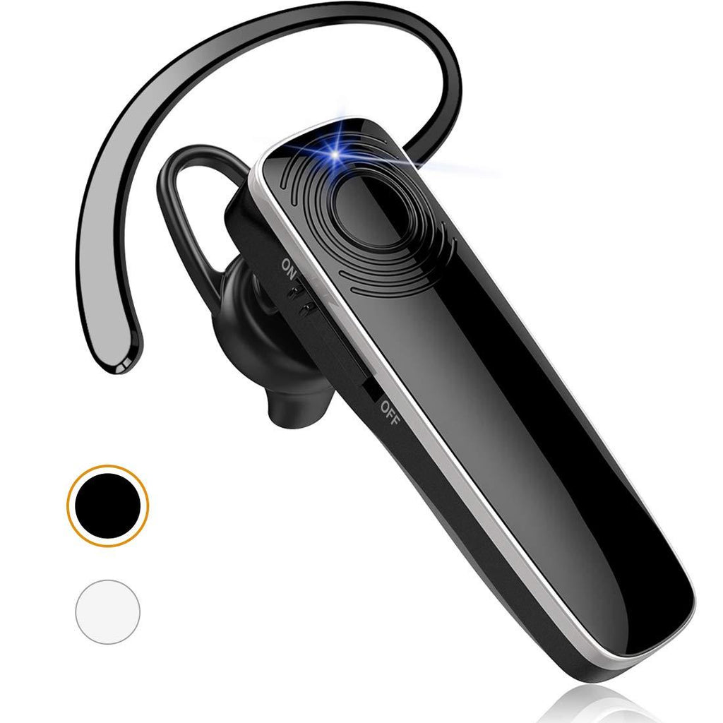 Bluetooth Earpiece New bee V5.0 HD Stereo Ultralight Handsfree Bluetooth Headset with Microphone 12Hrs Talktime Driving Headset for iPhone Android Businessman Driver Trucker (Black) Black