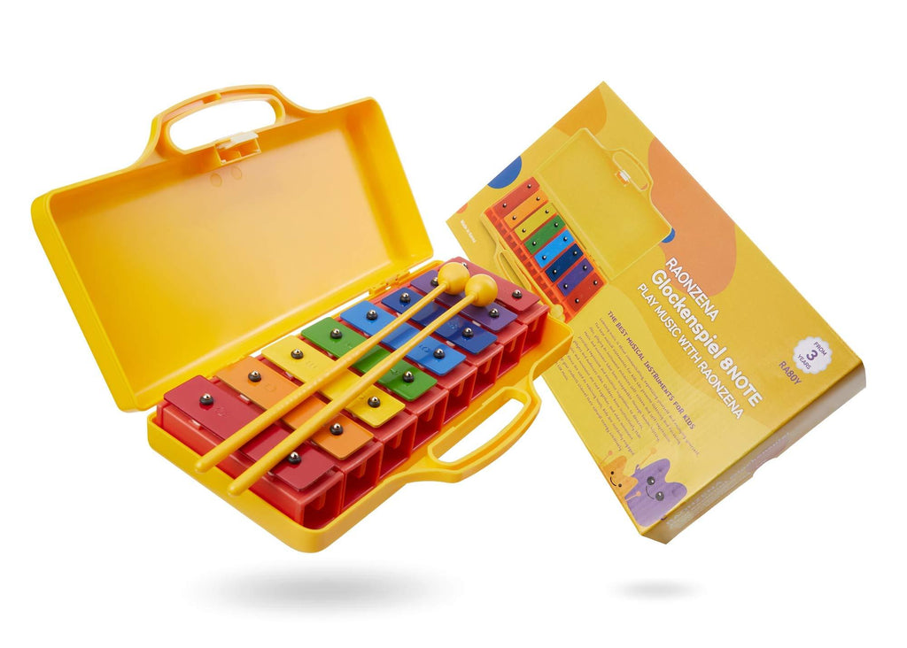 RAONZENA Professional Xylophone 25note 27note 8note glockenspiel xylophone for kids xylophone for adult… (8note rainbow) 8note rainbow