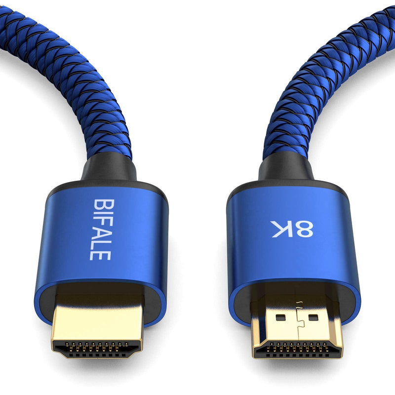 BIFALE 8K HDMI Cable 6ft, Nylon Braided 2.1 HDMI Cable Support Dolby Atmos, 8K@60Hz, 4K@120Hz, Dynamic HDR, eARC, 48Gpbs, Compatible with Apple TV, PS5, RTX3080 / 3090, RX 6800/6900 and More 6Feet