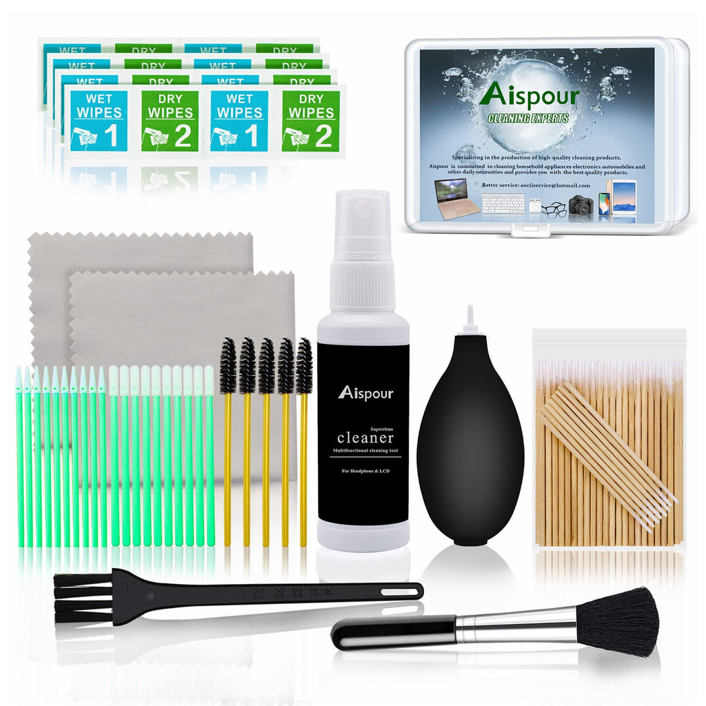 140 Pcs Phone Cleaning Kit, Airpod Cleaner Kit for USB Charging Port, iPhone Cleaning Kit with Screen Cleaner Spray, Electronics Cleaning kit for Laptop Earphones Camera, Earbud Cleaning kit