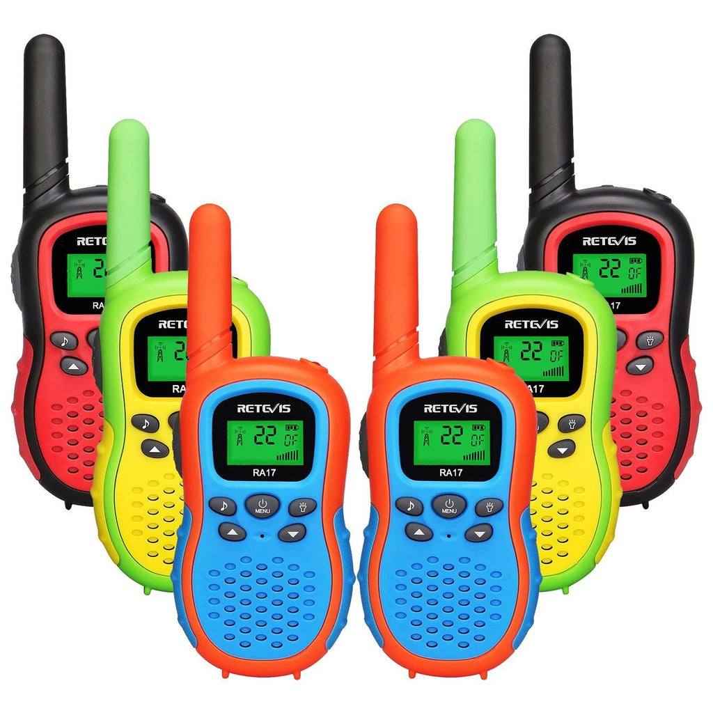 Retevis RA17 Walkie Talkies for Kids,Two Way Radios for 6-12 Year Old Boys and Girls, 22 Channels Handheld VOX Flashlight,for Family Outdoor Adventure Game Camping Hiking Parties (6 Pack)