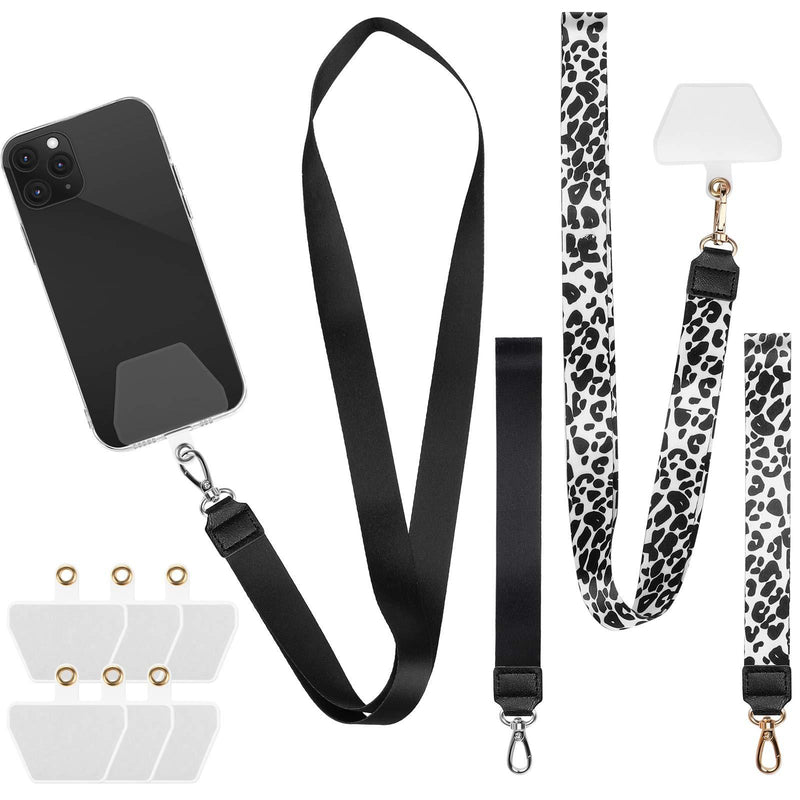 10 Pieces Phone Lanyard Phone Tether Phone Lanyard Patch Lanyard for Phone Case Cell Phone Lanyard Universal Neck Strap with Patch and Wrist Strap Tether for Case Wallet ID Badge Holder