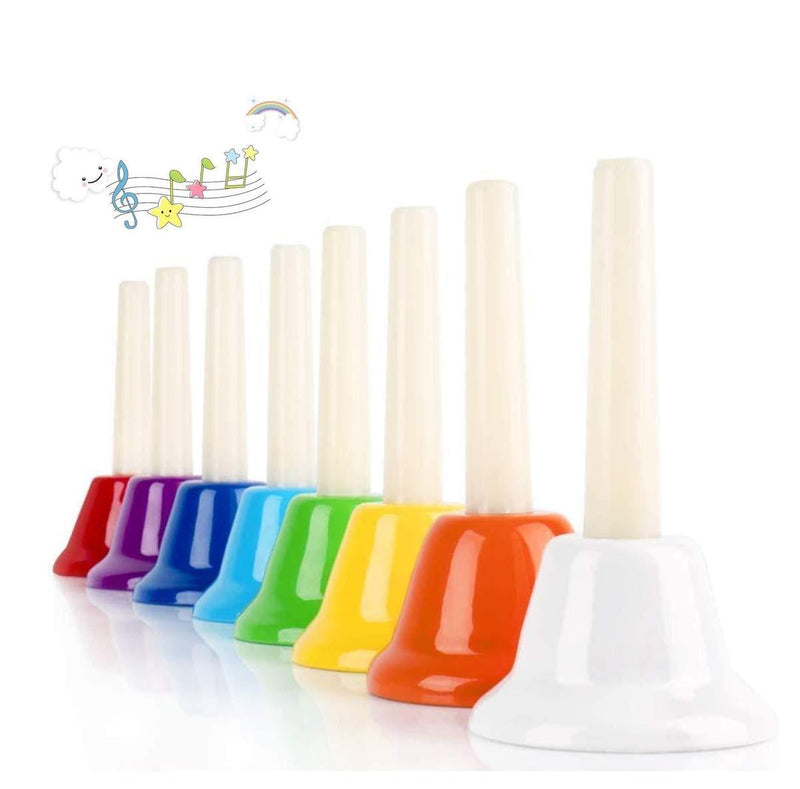 Handbells, Hand Bells Musical Bells for Toddlers Children Kids Adults School Church Classroom Wedding, 8 Pack Multi