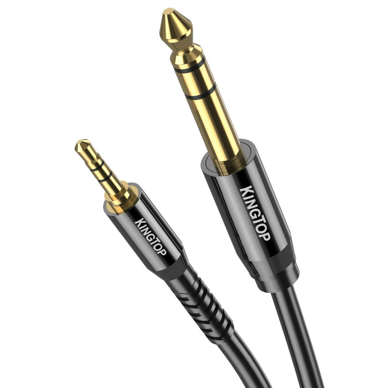 KINGTOP 3.5mm (1/8 inch) Male to 6.35mm (1/4 inch) Male TRS Stereo Headphone Jack Audio Adapter for Amplifiers, Guitar, Keyboard Piano, Home Theater, Mixing Console, Headphones (4.3ft / 1.3m) 4.3ft