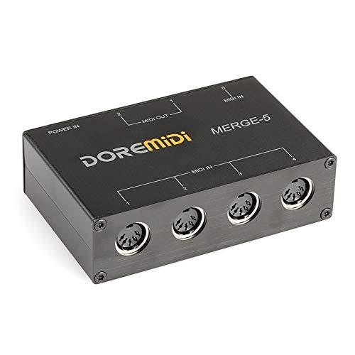 CAMOLA MIDI MERGE-5 Box USB MIDI Merge Box 5-IN 2-OUT MIDI Interface Converter Adapter