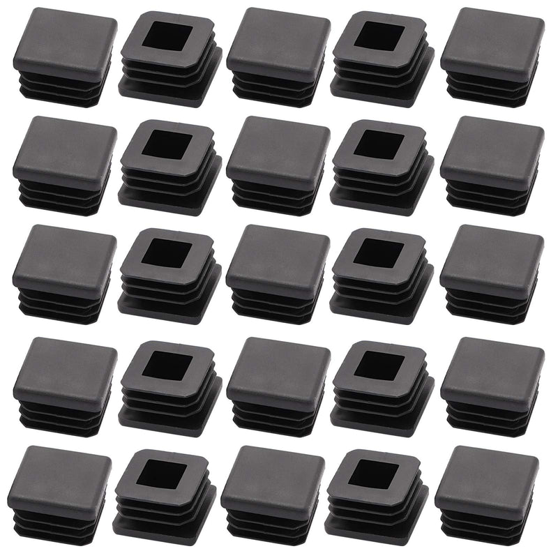 25pcs 1 inch Steel Pipe Plastic Plug,Chair Glide,Pipe Tubing End Cap,Plastic Plugs,Plastic End Caps,Square Plug,Square Plastic Plug type 1