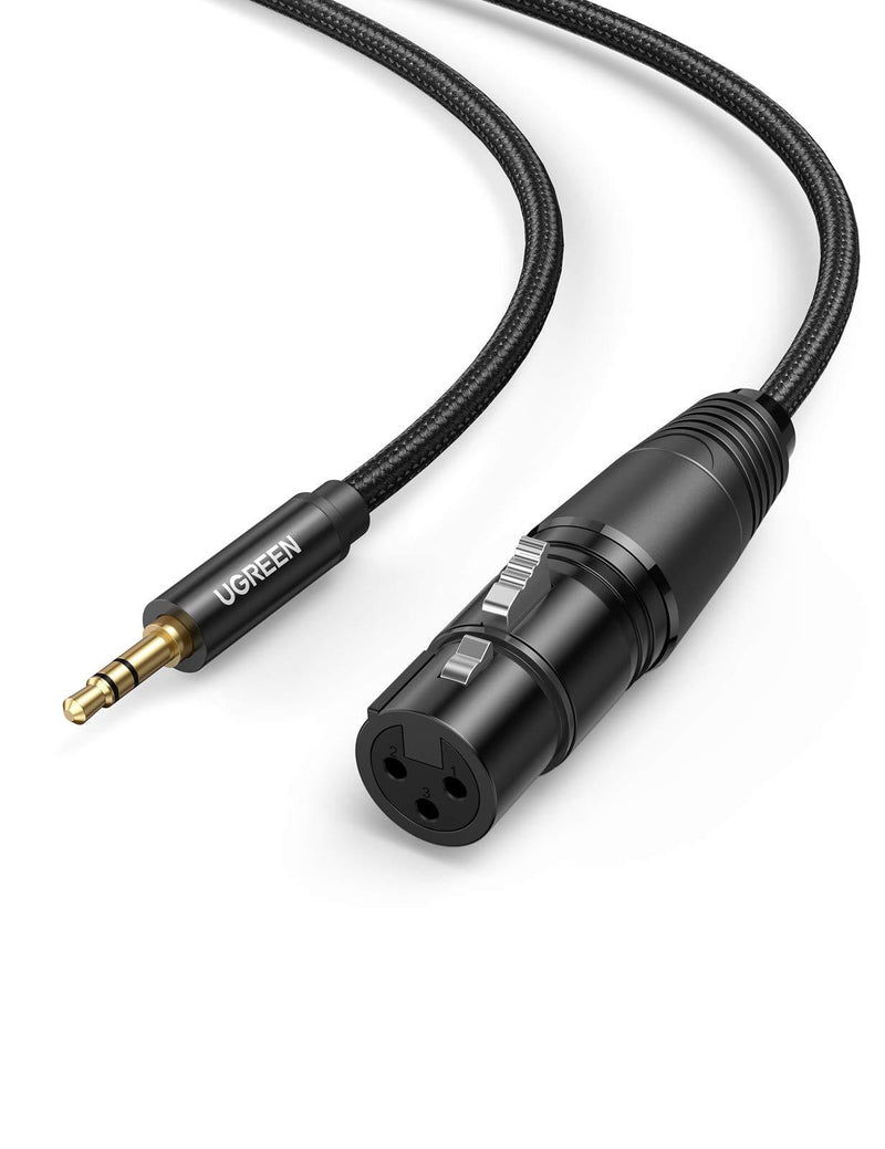 UGREEN 3.5mm to XLR Cable Male to XLR Female Microphone Cable Compatible with Cell Phones, Laptops, Microphones, Speakers 3FT 1.0 Meters