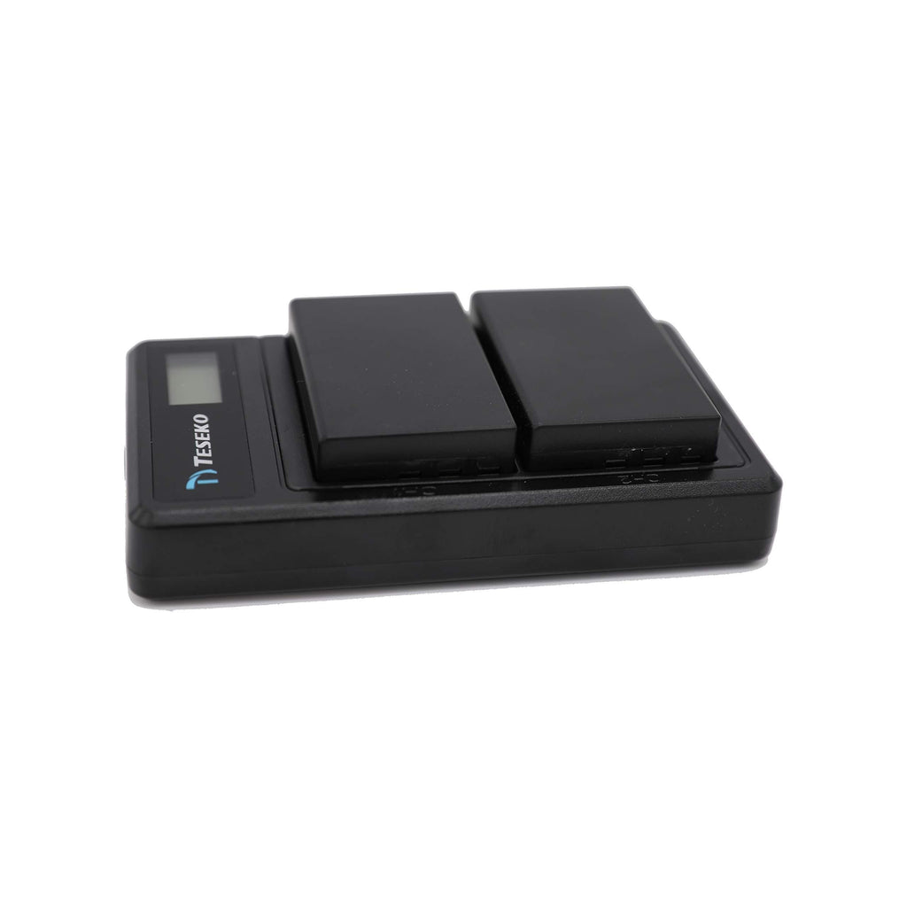 EN-EL9 Teseko Battery Charger Set Compatible with Nikon D40 D40x D60 D3000 D5000 Batteries (2-Pack, with USB Data Cable