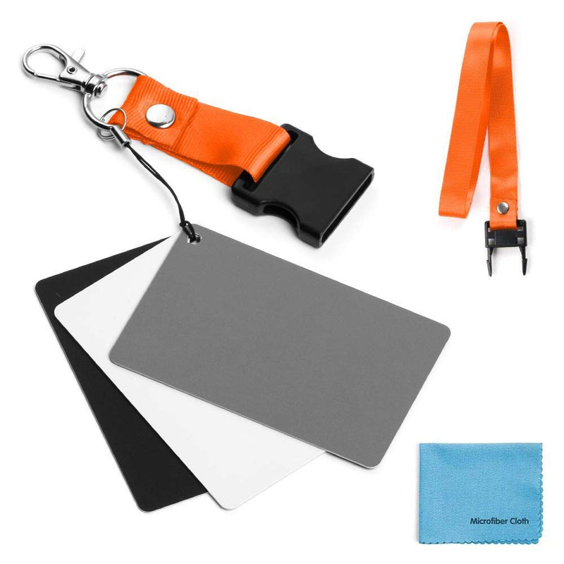 Sedremm Grey Card White Balance Card 3 in 1 Digital Color Correction Set 18% Exposure Photography Card for Video DSLR and Film with Microfiber Cleaning Cloth 3 in 1 Grey Card